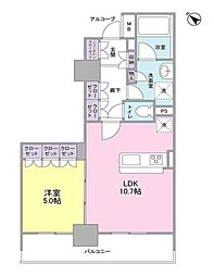 LaSante五反田 1LDKの間取図画像