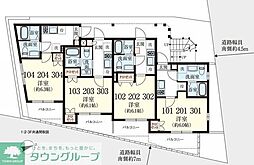 小田急小田原線 鶴川駅 徒歩14分の賃貸アパート 3階1Kの間取り
