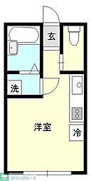 京王相模原線 多摩境駅 徒歩15分の賃貸アパート 1階ワンルームの間取り