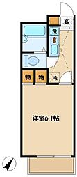 小田急多摩線 黒川駅 徒歩35分の賃貸アパート 1階1Kの間取り