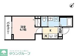 小田急小田原線 小田急相模原駅 徒歩10分の賃貸アパート 3階1Kの間取り