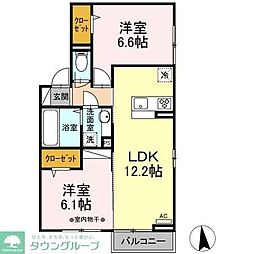 クレールコート　A棟 1階3LDKの間取り