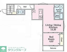 エクレール松が枝 1階1LDKの間取り