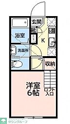 ＶｉｎｔｉａＴｓｕｒｕｋａｗａ（ヴィンティア鶴川） 2階1Kの間取り