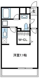 リブリグランシエル 2階1Kの間取り