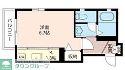 Surface 2階1Kの間取り