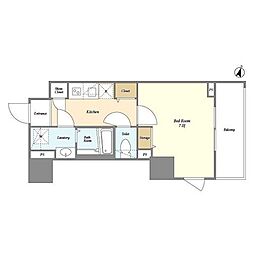 BPRレジデンス町田 1Kの間取図画像