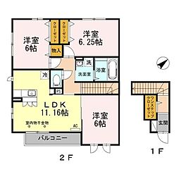 ロワジールA 3LDKの間取図画像