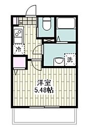 フルセイル古淵II 1Kの間取図画像