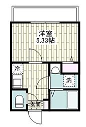 フルセイル古淵III 1Kの間取図画像