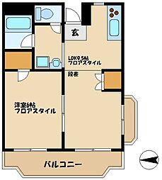 グリーンプラザ御園3 2DKの間取図画像