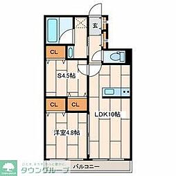 さくら十番館 1SLDKの間取図画像