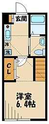 ブエナビスタ 1Kの間取図画像
