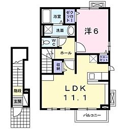ダフネ 1LDKの間取図画像