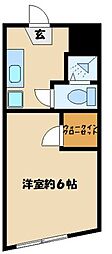 ハイツFK 1Kの間取図画像