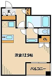 デュオ・スカーラ町田 ワンルームの間取図画像