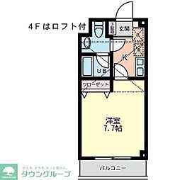 ルート相模ケ丘 1Kの間取図画像