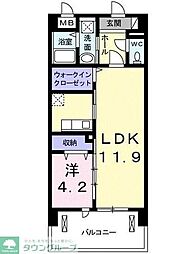 プルメリア 1LDKの間取図画像