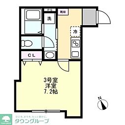 ベイルーム相模原氷川町 1Kの間取図画像