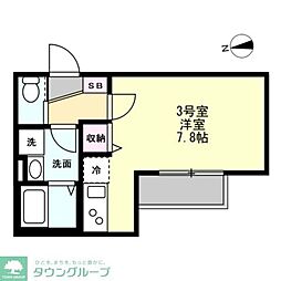 相模原市緑区橋本4丁目アパート ワンルームの間取図画像