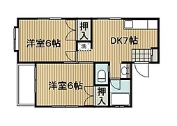 スウィートエトワール2 2DKの間取図画像