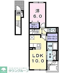 T-TOWN2 1LDKの間取図画像
