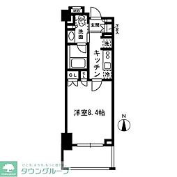 レジディア中落合B棟 5階1Kの間取り