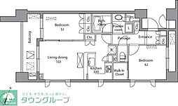 レジディア水道橋 12階2LDKの間取り