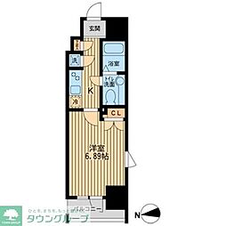 ＫＤＸレジデンス東新宿 7階1Kの間取り