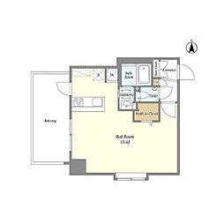 コンフォリア新中野II 2階ワンルームの間取り