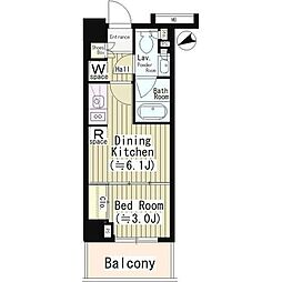 パークアクシス落合東中野 3階1DKの間取り
