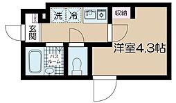 フェリーチェ中野B 2階1Kの間取り