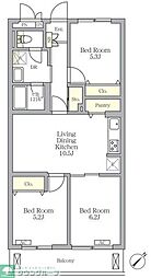 メゾンカルム中落合Ｓｏｕｔｈ 3階3LDKの間取り