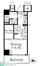 KOENJI Crossover 2階1DKの間取り