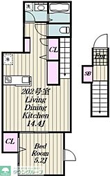 Garden Terrace 都立家政 1LDKの間取図画像