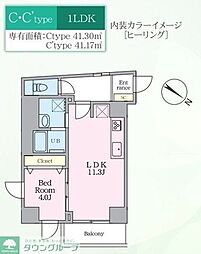 Luvast Yoyogi Park 1LDKの間取図画像