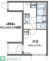 KURARISU 1Kの間取図画像