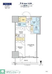 プラウドフラット四谷三丁目 1LDKの間取図画像