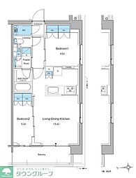 新宿区高田馬場3丁目マンション 2LDKの間取図画像