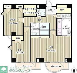 三番町ハウス 2LDKの間取図画像
