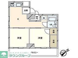 ライオンズマンション西新宿第7 2Kの間取図画像