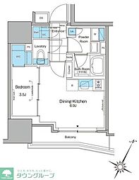 ルフォンプログレ北新宿 1DKの間取図画像