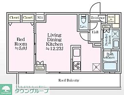 アイルプレミアム東京上石神井 1LDKの間取図画像