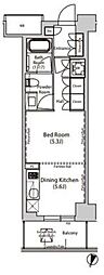 飯田橋ガーデン 1DKの間取図画像