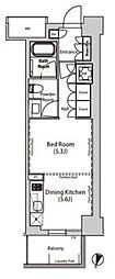 飯田橋ガーデン 1DKの間取図画像