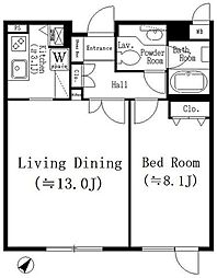 参宮橋マンション 1LDKの間取図画像