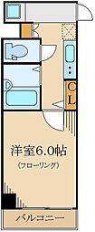 アデッソ新宿若松町 1Kの間取図画像