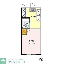 サンコーポ 1Kの間取図画像