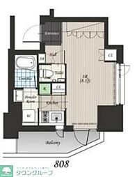 プレミスト新宿山吹 1Kの間取図画像