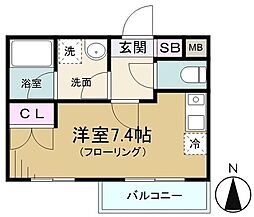 アズール西早稲田 ワンルームの間取図画像